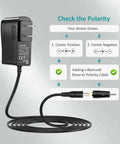 24V 1A DC Power Supply with 10 Tips Plugs, side view showing adapter with cord and plug attachments for universal use.