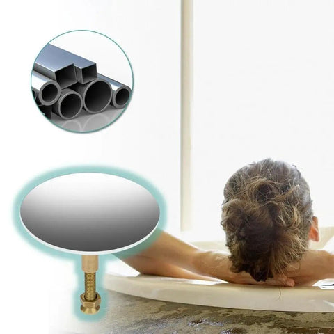 Bath Basin Waste Stopper 70mm Diameter, Adjustable Pop-Up Drain-Plug with sleek design and threaded base for secure fit.