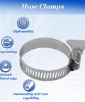 Heavy Duty Pool Hose Clamps Set For Above Ground Pools One And A Quarter Inch Stainless Steel Connector Clips 4 Pack
