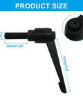 Heavy Duty Adjustable Clamping Lever Handle With M10 Male Thread And 32mm Travel Range, black alloy steel, product size details.