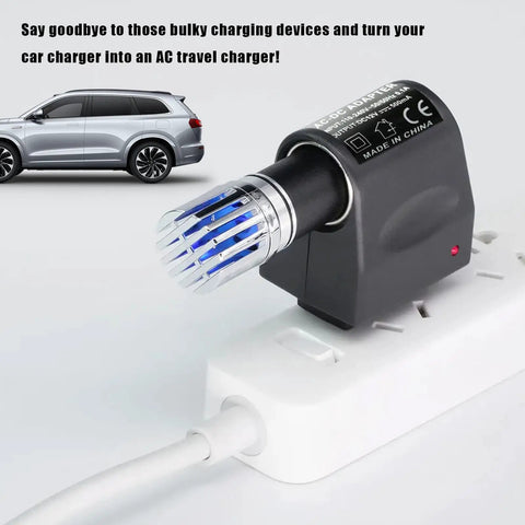 No Sweat Ac To Dc Converter Delivering Steady 12 Volt Output At 500 Ma For Car Cigarette Lighter Adapters on wall plug.