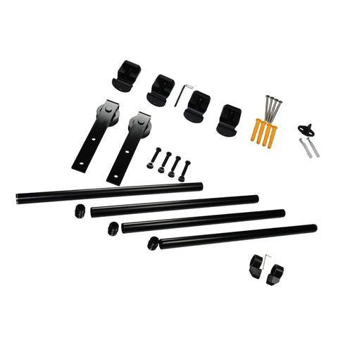 Heavy Duty Barn Door Hardware Kit 6.6 Foot Track System With 330 Pound Capacity Ultra Quiet Soft Close Sliding Hardware Splice Track Space Saving