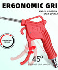 High Velocity Air Blow Gun With Shielded Rubber Nozzle For Rapid Debris Removal And Auto Detailing ergonomic grip handle