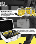 10-piece DARTOTEK diamond core drill bit set in aluminium case for porcelain, ceramic tile and masonry
