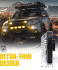 Off-road vehicle with White Amber 12 LED Emergency Strobe Light Kit with Ultra Thin Flush Mount Side Marker