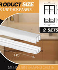 Two Sets Of Four Foot Sliding Door Tracks For One Eighth Inch Thick Panels Includes Upper And Lower Rails For Closet Glass Doors Plastic Cabinets And Windows White Durable Hardware For Easy Quick Installation No Hassle Home Renovation