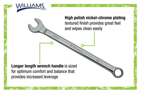 Seven Piece SAE Wrench Set With Open End Grooves For Corner Protection And Super Torque Box Opening Includes 3/8, 7/16, 1/2