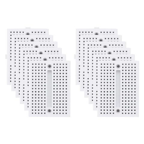 12 Pack Mini Solderless Breadboards With 170 Tie Points Self Adhesive Dope Prototyping Boards For Electronics Kits White ABS