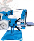 Heavy Duty Bench Belt Sander And Polisher with 750W brushless motor, blue steel frame for adjustable sanding.