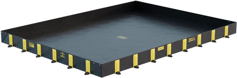 Rigid-Lock QuickBerm Drive-Over Oil Spill Containment Berm 12 Ft By 16 Ft By 12 In, 1435 Gallon Capacity, PVC Coated Fabric, Made In USA, Black, One-Piece Deployment For Fast Emergency Containment
