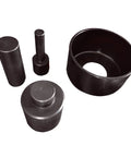 4 Piece Shop Press Accessory Kit For Hydraulic Automotive Press Up To 50 Ton Heavy Duty Attachments, showing punches and bearing shield.