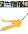 Rock Solid Pneumatic Air Blow Gun With Comfortable Grip And Interchangeable Tip for cleaning debris, featuring yellow ergonomic ABS design.