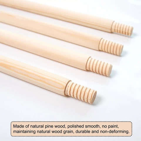 Replacement Wood Poles And Connectors For Kids Teepee Tent, 69 Inch Length, polished pine wood with threaded ends close-up