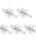 5 Set Silver Iron Bed Column Connector Kit For Sofa Legs And Cabinet Legs in silver, showing thickened furniture parts with burr-free screws.