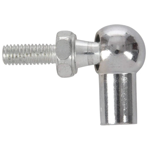 Six Millimeter Male And Female Thread L Shaped Ball Joint Rod End Bearings Four Pack For Heavy Duty Beefed-Up Metal Linkage Pneumatic Systems DIY Builds And Mechanical Projects, chrome close-up