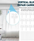 12 Piece Vertical Blind Repair Kit With Carrier Stem And Strap Universal Replacement Parts shown with white carriers and stems.