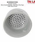 Top view of 80mm Porcelain Buchner Funnel from 80mm Porcelain Buchner Funnel And 1L Heavy Wall Borosilicate Glass Vacuum Flask Filtration Kit