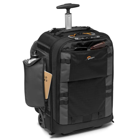 Pro Trekker RLX 450 AW II 28L Camera Roller Backpack With Conversion To Backpack Or Roller, front view, handle extended