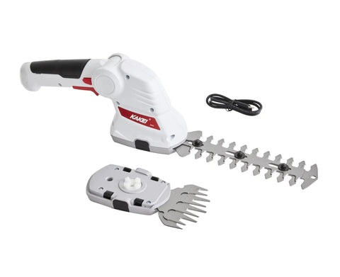 Cordless 2 In 1 Grass And Shrub Shear With Seven Point Two Volt 2000mAh Battery Delivers 1300 Cuts Per Minute Quick Change Blades.