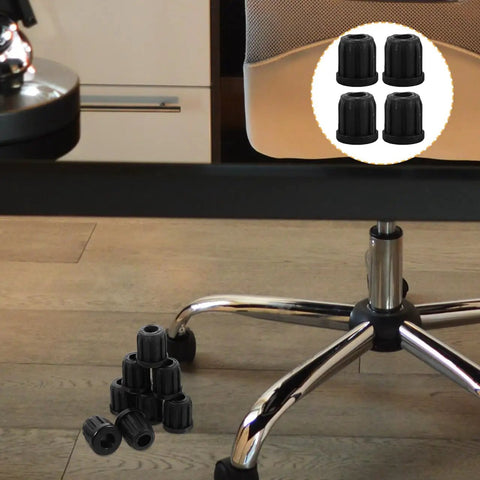 Small Wheel Caster Socket Inserts 0.98 Inch Plastic Stem Sleeves For Computer Chair Swivel Replacement on office floor