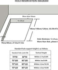 Hole reservation diagram showing dimensions for Heavy Duty Electric Attic Ladder Pull Down Loft Stair With Remote Control Auto Deploy.