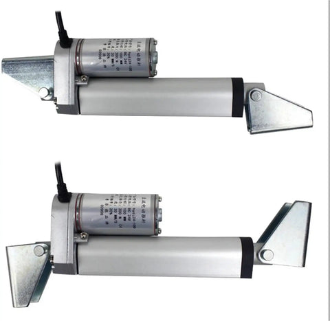 Crush Your Daily Builds With Kickass Linear Actuator Electric Motor Smooth Push Pull Force Window Opener Kit Brackets For RV Cabinet Lift Pro Grade Dope 12V DC To 24V White - side view of compact electric linear actuator motor.