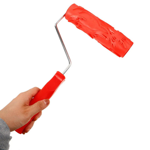 Heavy Duty Textured Rubber Paint Roller For Decorative Accent Walls DIY Hella Smooth Embossing Designs With Comfortable Grip Handle.