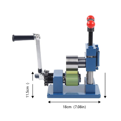 Side view of Hand Crank Ring And Bracelet Bender Tool 2 In 1 Jewelry Making Machine with T Bar and Roller Control Handle.