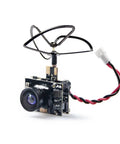 Micro FPV AIO 600TVL Camera With 5.8GHz Transmitter And Cloverleaf Antenna For Tiny Drones, front view.