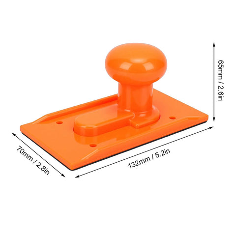 Pro Grade Woodworking Push Block With Rounded Handle And Textured Non Slip Surface Built Tough High Strength ABS Push Stick For Table Saw And Planer Keeps Fingers Safe Delivers Smooth Precise Cuts Every Time, orange size dimensions visible