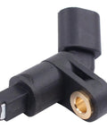 Heavy Duty Abs Wheel Speed Sensor Crafted With Top Shelf Engineering For Slick Handling And Dead Nuts Braking Reliability On Audi Tt Vw Beetle Golf Jetta Direct Fit Oem Standard close-up view showcasing black material and integrated pigtail connector.