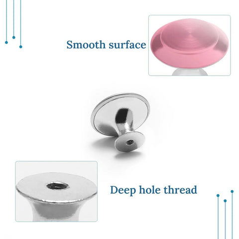 Pink Gradient Cabinet Knob Set 2 Pack Drop In Ready Aluminum Alloy And Stainless Steel Drawer Pulls with smooth surface details