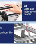 Restaurant Ready Desktop Vacuum Sealer And 600 Watt Heat Packaging Machine For Food Tray Preservation With Tight Seal Action And Dead Fresh Results For Daily Takeaway Boxes handle and aluminum film detail