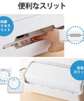 Premium Desktop Wire Management Box Featuring 10 Outlet Power Strip Cover With Built In Phone Stand To Ditch Tangled Cords For Good And Level Up Your Clean Desk Setup White showing internal access slits.