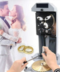 No Sweat Manual Internal Ring Engraving Machine With Precision Double Sided Dial And Secure Locking Clamps, engaged couple, rings being engraved.