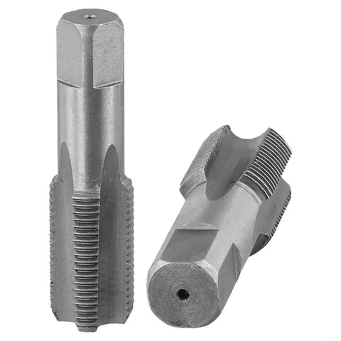 Super Cool 2 Piece Npt Pipe Tap Set For Fast Thread Repair On 1/2 And 3/4 Inch Water Pipes With Heavy Duty Carbon Steel Hand Tool Kit To Fix Damaged Plumbing Lines Quick And Easy, two carbon steel taps