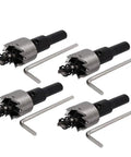 18.5Mm Hole Saw Kit With 68Mm Length HSS Spring Loaded Twist Drill Bits Four Piece Set With Hex Wrenches Cutting Depth 15Mm For Wood Metal Plastic Pro Grade