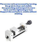 Heavy Duty Right Angle Vise With High Precision Flat Jaw Pliers For CNC Milling Machines And Grinders Built Damn Tough Industrial Steel Construction That Slams Tight And Holds Like A Boss Shop Ready Tool, detailed screw rod and jaws view.