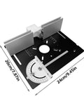 Heavy Duty Aluminum Router Table Insert Plate For Woodworking Benches With Miter Gauge Guide Dead On Screw Alignment Silky Smooth Action Built Like A Tank For Daily Shop Use, showing dimensions 24cm x 20cm.