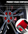 Red 17mm Lug Nut Covers 20 Piece Set With Removal Tool Anti Rust Hex Nut Caps on car wheel hub