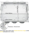ABS Plastic IP65 Dustproof Waterproof Junction Box Universal Electrical Project Enclosure White 5.9 x 4.3 x 2.8 Inch dimensions