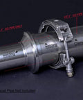 2.5 To 3 Inch Exhaust V Band Adapter Reducer Coupler Stainless Steel 3 To 2.5 Inch Header Collector Reducer Transition Reducing V Band Flange Beefy Heavy Duty Two Packs installed with clamp on pipe