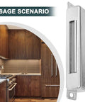 Heavy Duty Magnetic Door Catch 80 Lbs 304 Stainless Steel Cabinet Latch shown beside wooden kitchen cabinetry use scenario