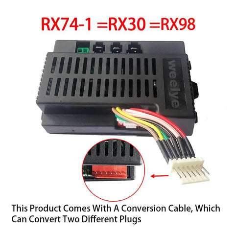 24V Ride On Upgrade Kit With 2.4G Bluetooth Remote Receiver Box For Kids Electric Toy Cars RX74 1 Compatible 7 Pin Socket System