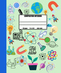 Cover of Science Themed Composition Notebook Wide Ruled For Middle And Elementary Students 110 Pages A Classroom Must Have