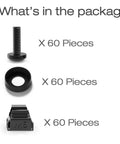 Straight Up Heavy Duty M6 Screws And Cage Nuts 60 Pack For Server Rack Shelves Cabinet Mount Hardware showing three black components.