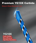 Blue-coated 6-inch YG10X carbide masonry drill bit with spiral flute