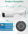 Two Pack Fake Security Camera Dome With LED Light Realistic Dummy CCTV Look For Indoor And Outdoor Use shown with dimensions