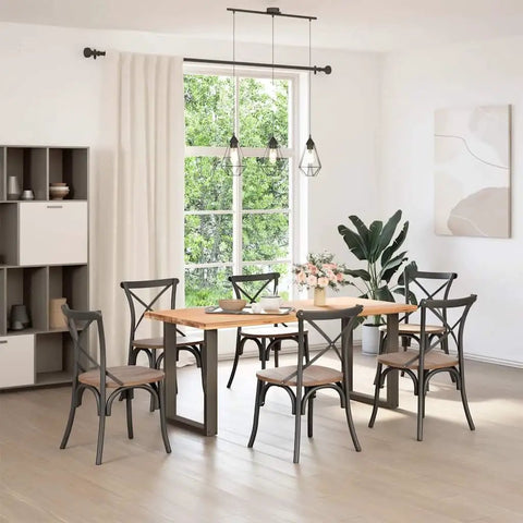 Dining room with table using Adjustable Bar Table Legs 2 Pack With Powder Coated Steel Frames Built Tough Leveling Feet for Coffee Tables