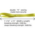 Heavy Duty Ratchet Tie Down Straps 4 Pack 1 Inch Wide By 15 Feet Long 3300 Lbs Breaking Strength durable polyester yellow strap